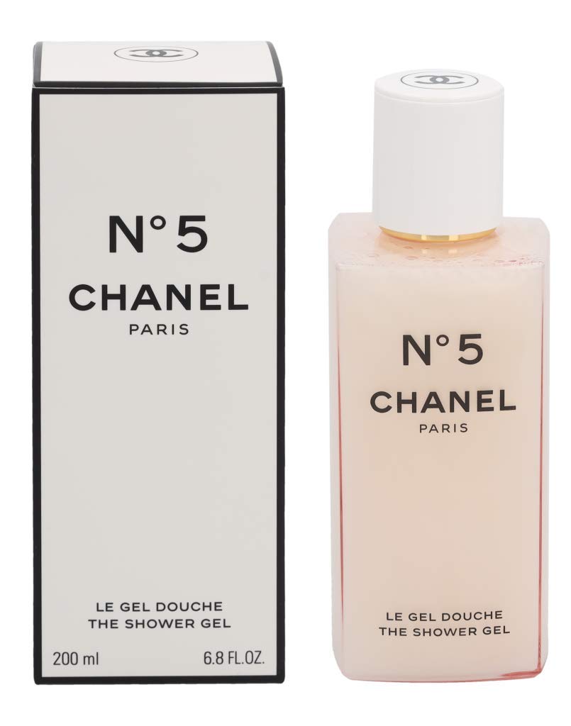 Back view of CHANEL N°5 Shower Gel 200ml highlighting the ingredients