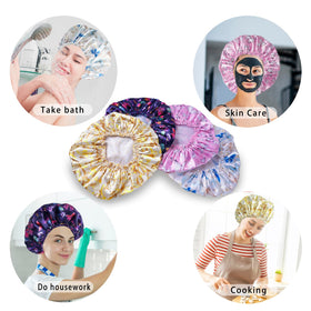 Back view of CHFONG shower cap showing secure stitching
