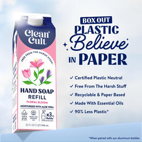 Back view of Cleancult Floral Bloom Liquid Hand Soap Refill