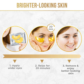 Back view of DERMORA Golden Glow Under Eye Patches packaging