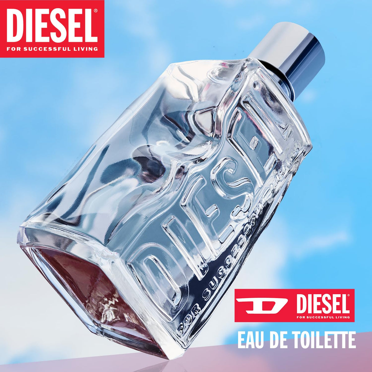 Back view of Diesel D Refillable Eau de Toilette Spray bottle