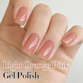 Back view of Double Rhythm Gel Polish Light Orange Pink 15ml bottle