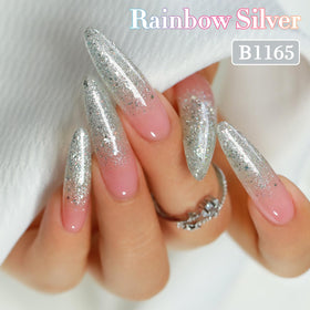 Back view of Double Rhythm Glitter Gel Polish with label details