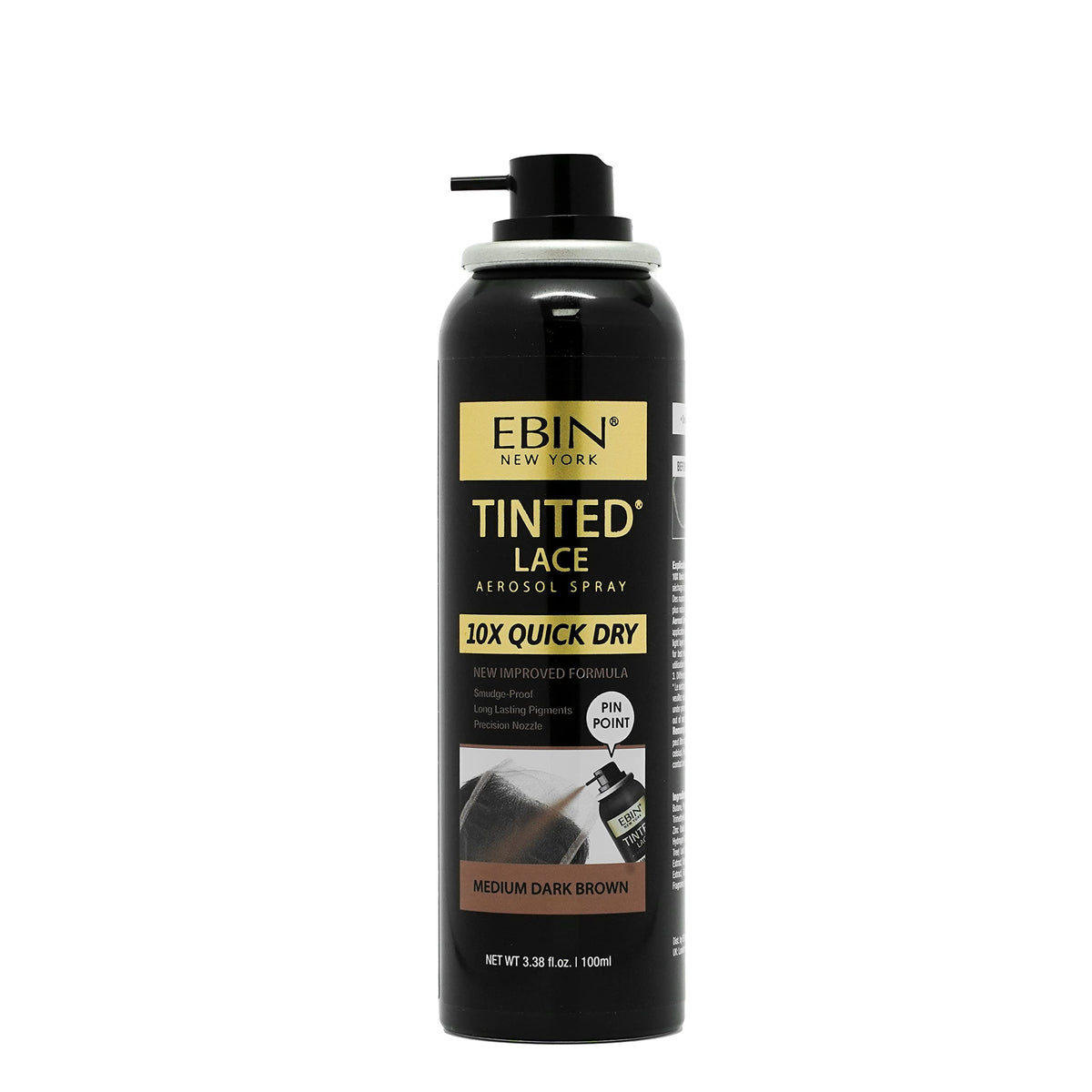 Back view of EBIN NEW YORK Tinted Lace Spray bottle