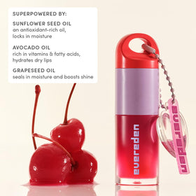 Back view of Evereden Kids Tinted Lip Oil Red packaging