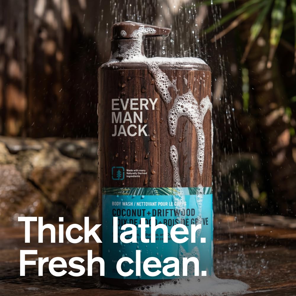 Back view of Every Man Jack Hydrating Body Wash Coconut Driftwood