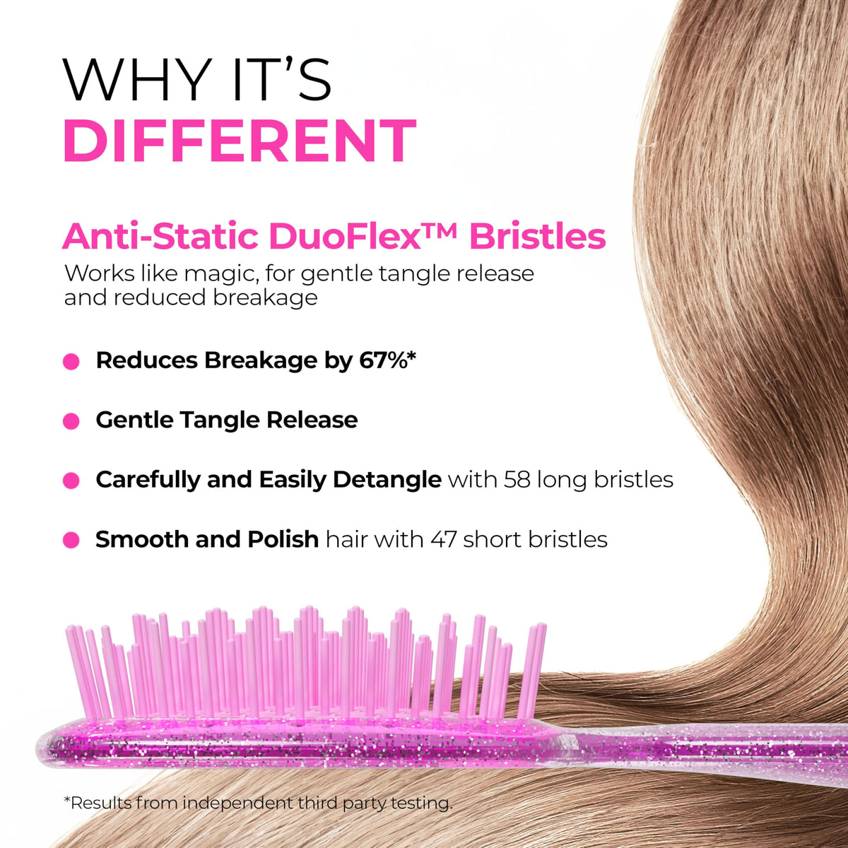Back view of FHI Heat UNbrush Detangling Brush showing bristles