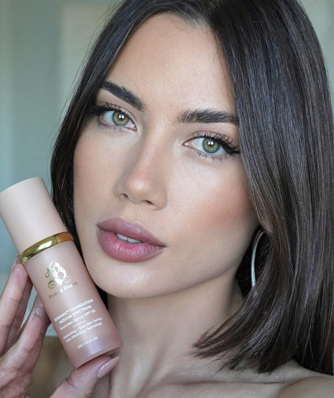 Back view of Forever Bloom Bio Mimic Foundation packaging