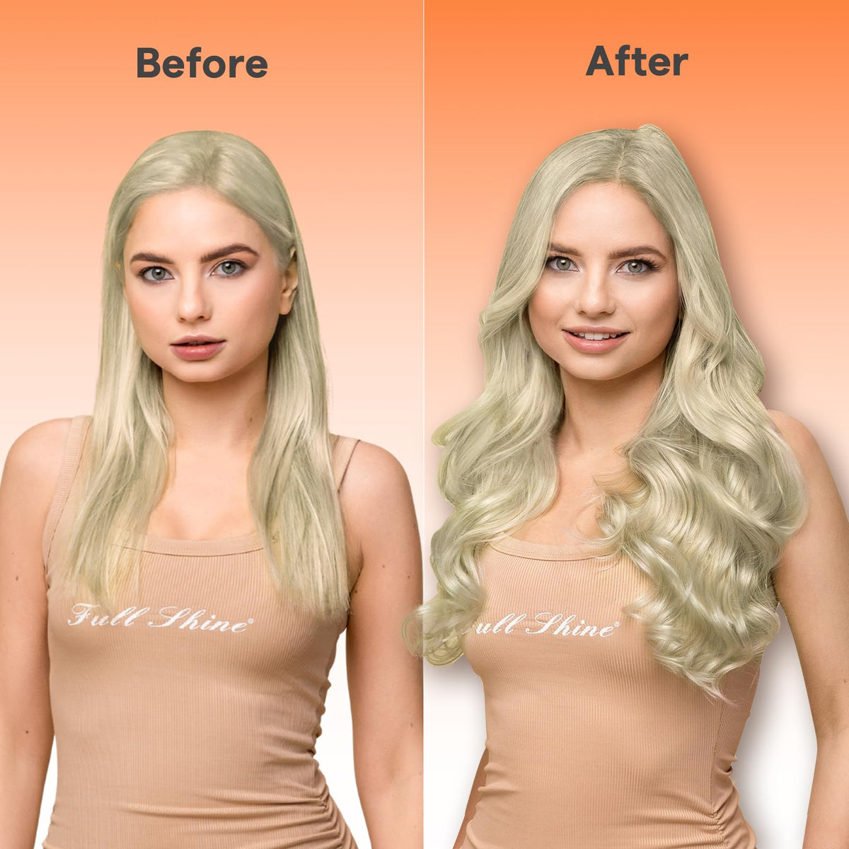Back view of Full Shine Butterfly Weft Hair Extensions