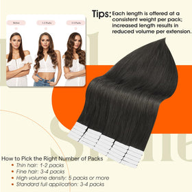 Back view of Full Shine Tape In Extensions on a model