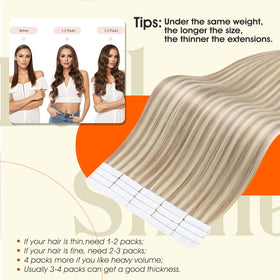 Back view of Full Shine Tape in Hair Extensions