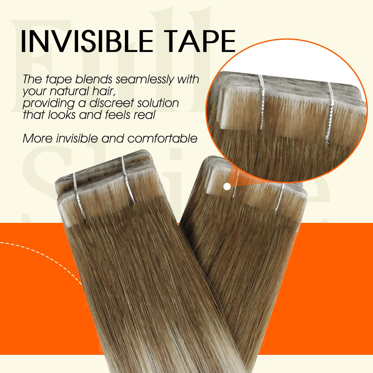 Back view of Full Shine Tape In Hair Extensions in use