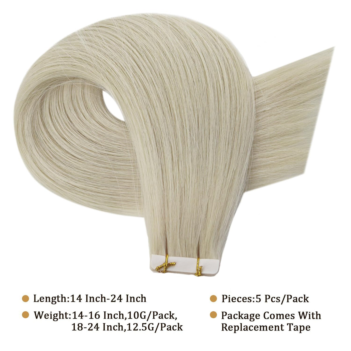Back view of Full Shine Tape In Hair Extensions in use