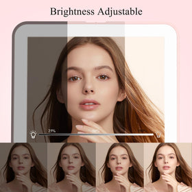 Back view of FUNTOUCH Rechargeable Makeup Mirror highlighting portability