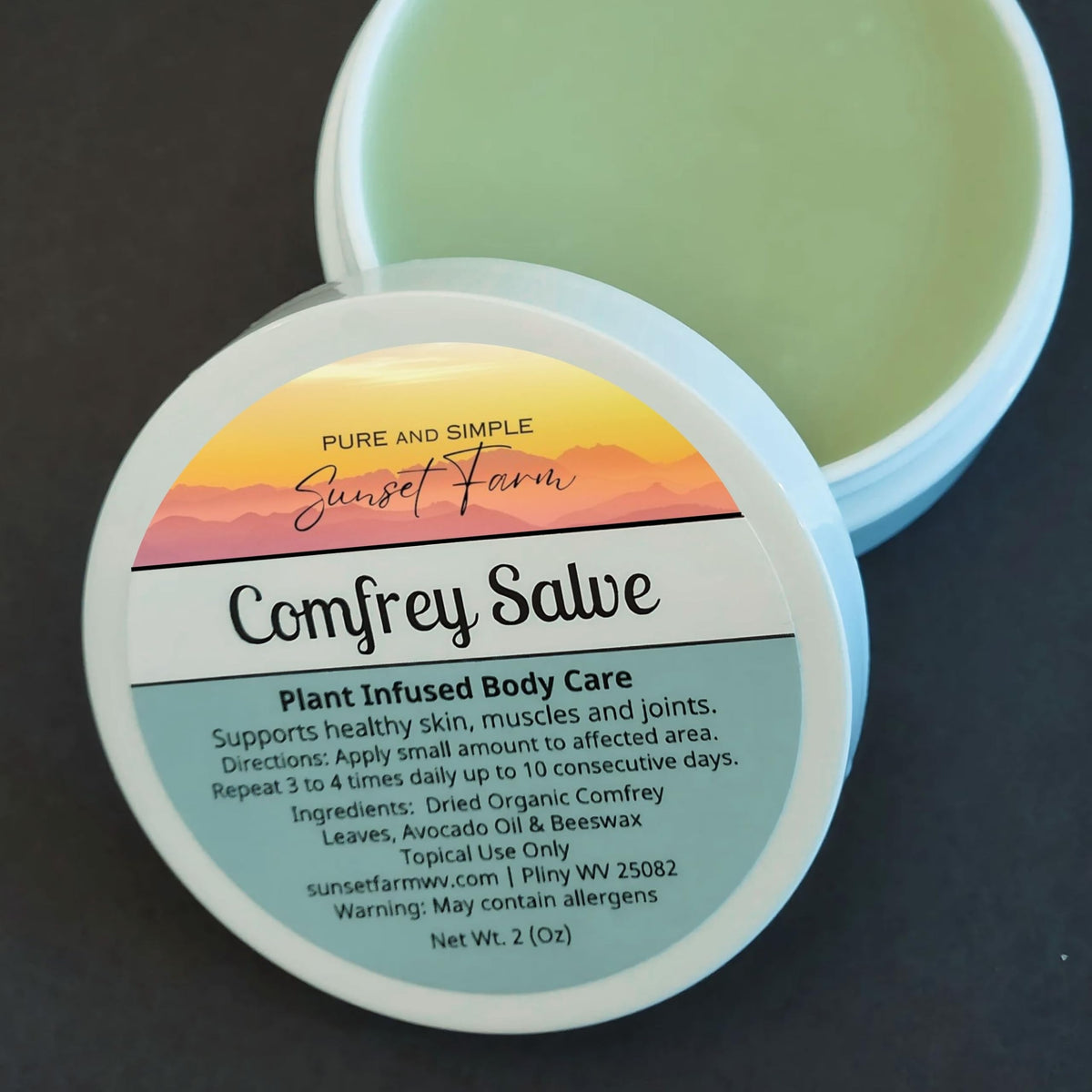 Back view of Generic Comfrey Salve jar