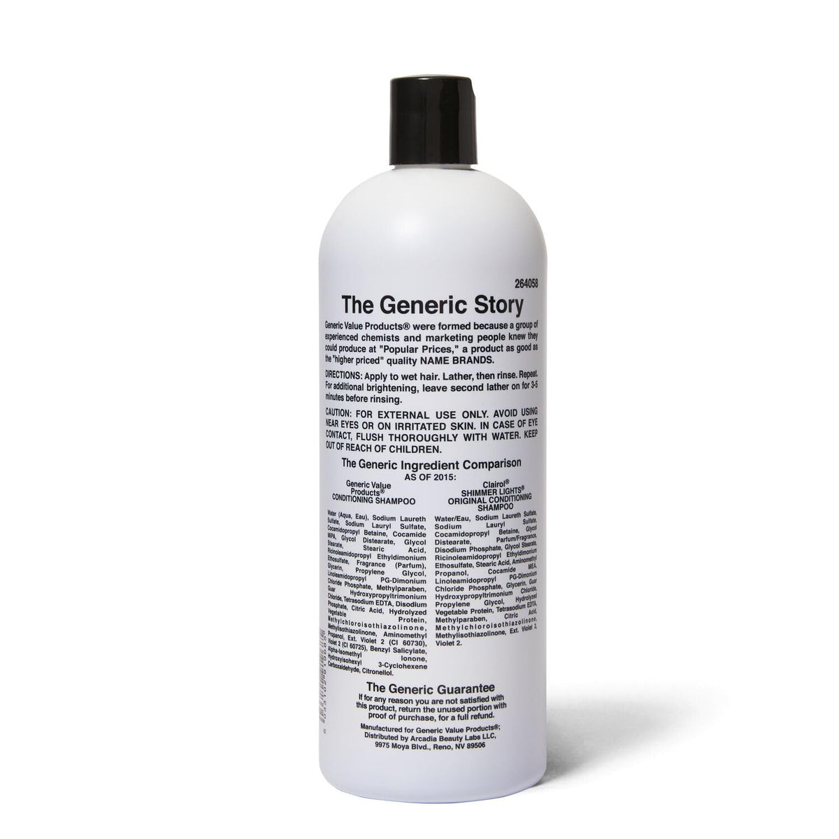 Back view of Generic Value Products Conditioning Purple Shampoo bottle