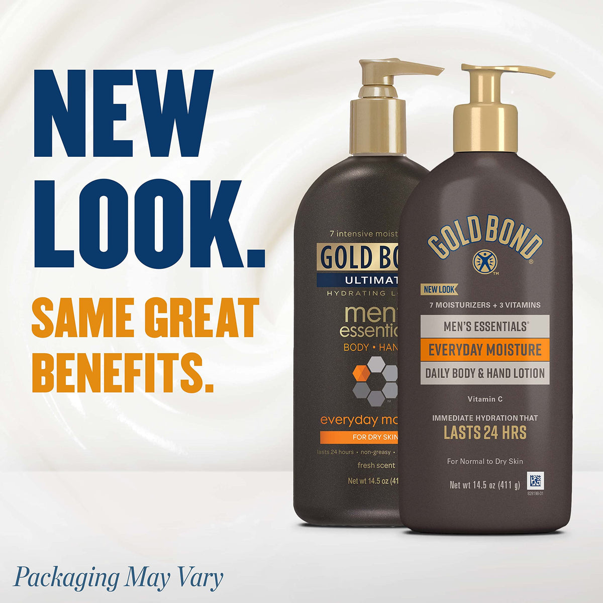 Back view of Gold Bond Men's Essentials Daily Body & Hand Lotion 14.5 Oz