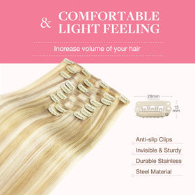 Back view of GOO GOO Clip in Hair Extensions styled