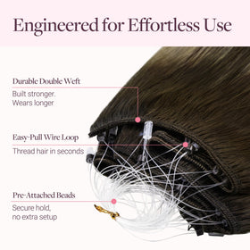 Back view of GOO GOO Micro Beaded Weft Hair Extensions