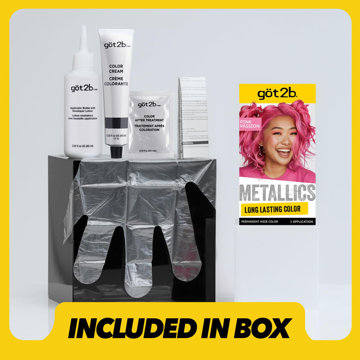 Back view of Got2B Metallics packaging