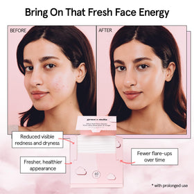 Back view of grace & stella disposable face towels packaging