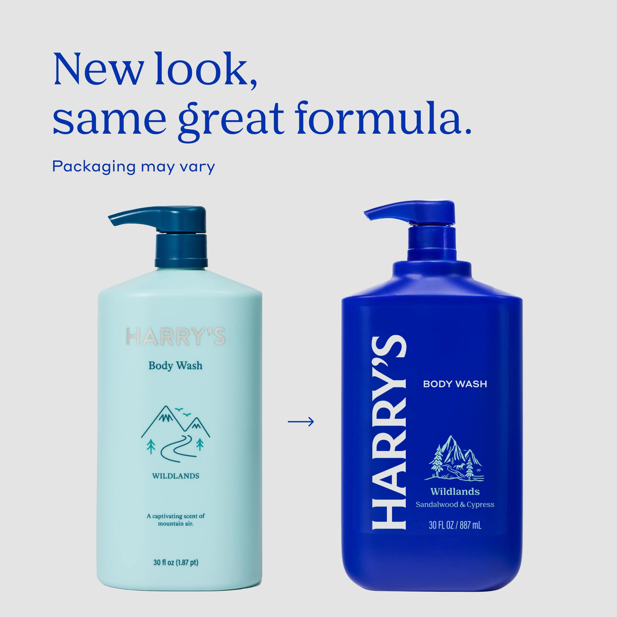 Back view of Harry's Men's Body Wash Wildlands bottle