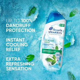 Back view of Head & Shoulders Anti-Dandruff Glacier Mint Shampoo bottle