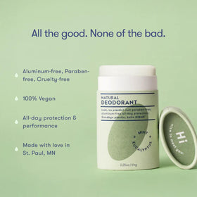 Back view of HIBAR Eucalyptus & Mint Deodorant packaging