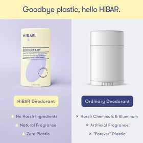 Back view of HIBAR Lavender & Jasmine Sensitive Deodorant packaging