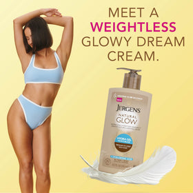 Back view of Jergens Natural Glow Hydra Gel Self Tanner packaging