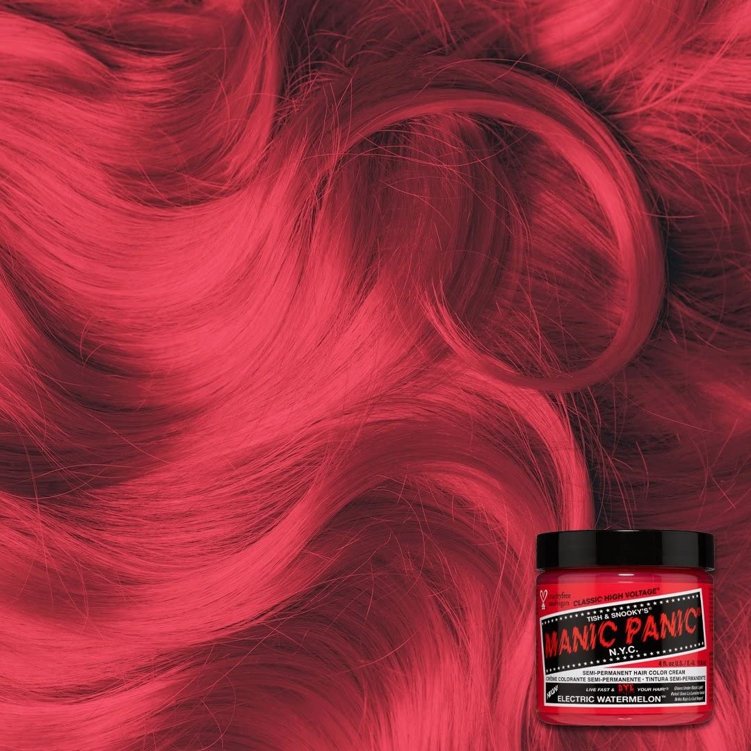Back view of MANIC PANIC Electric Watermelon hair dye tub