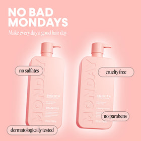 Back view of MONDAY HAIRCARE Smooth Conditioner bottle showing ingredients