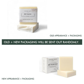 Back view of NATURAL AMOR Unscented Tallow Soap Bar packaging