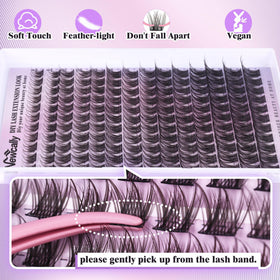 Back view of Newcally lash clusters packaging