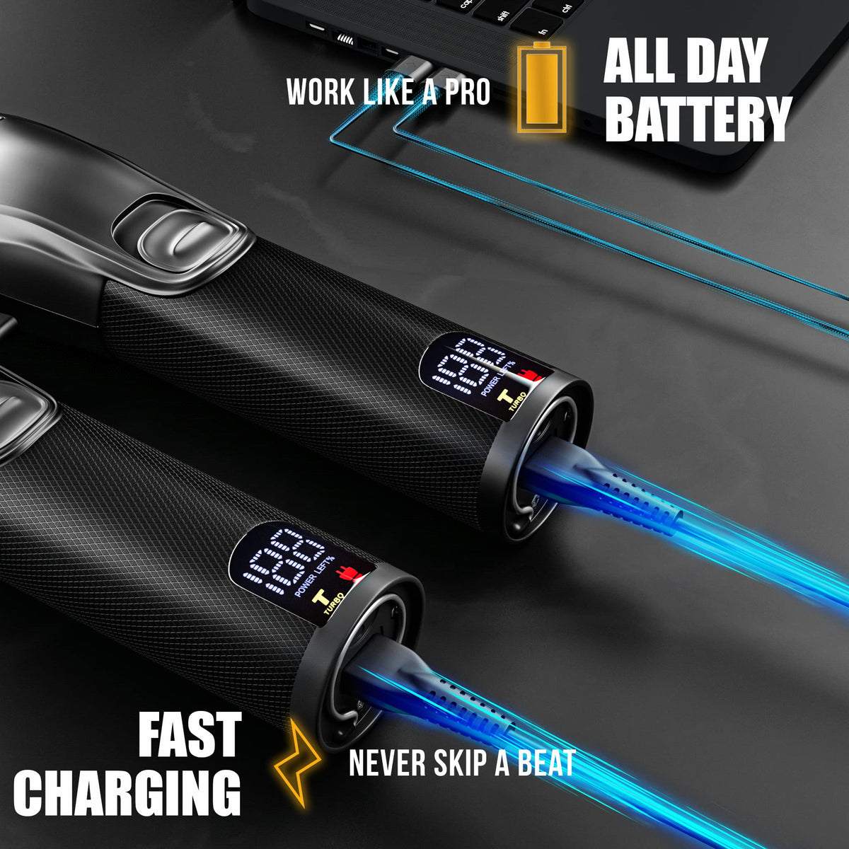 Back view of NOVAH Grooming hair clippers showcasing all-metal design