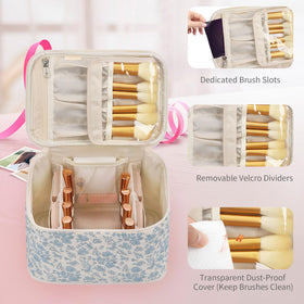 Back view of OCHEAL Travel Makeup Bag with handle