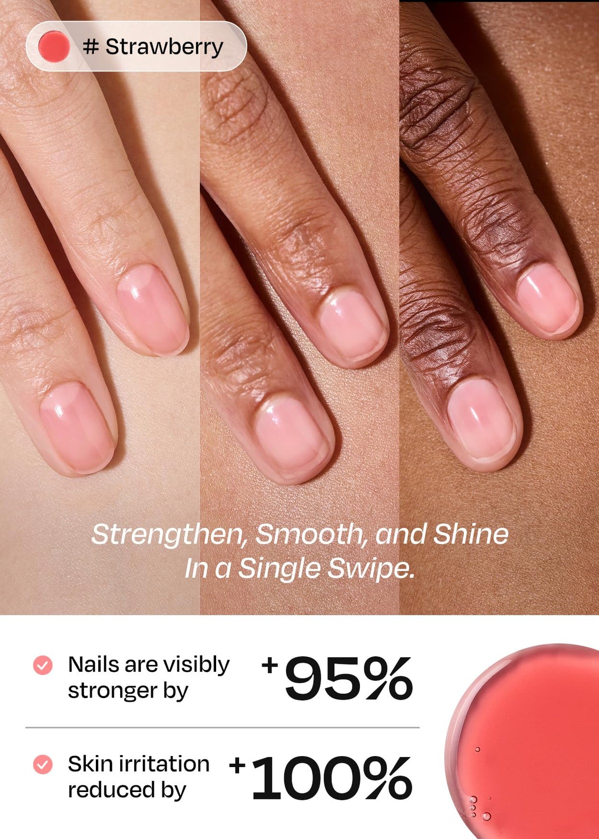 Back view of ohora Natural Glow Water Syrup Nail Strengthener packaging