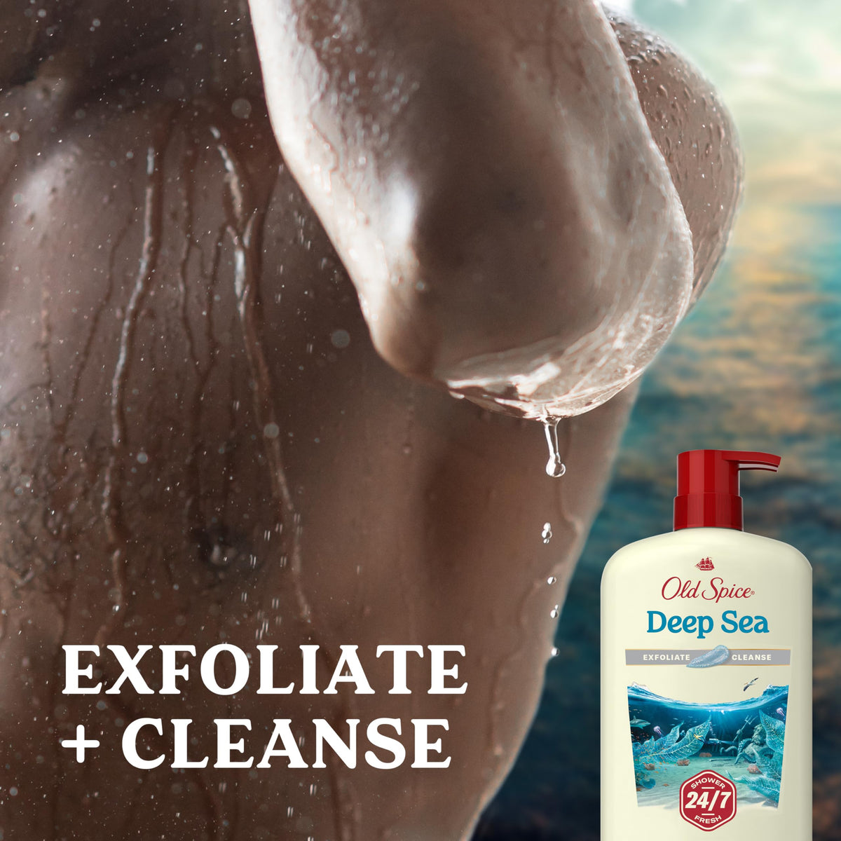 Back view of Old Spice Cleansing Body Wash 30 oz