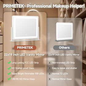 Back view of PRIMETEK Vanity Mirror showcasing its sleek design