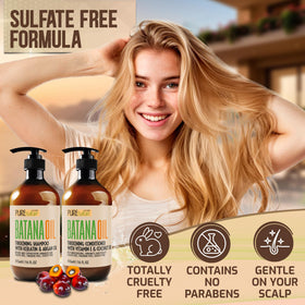 Back view of PURE NATURE LUX SPA Batana Oil Conditioner 16 Fl Oz
