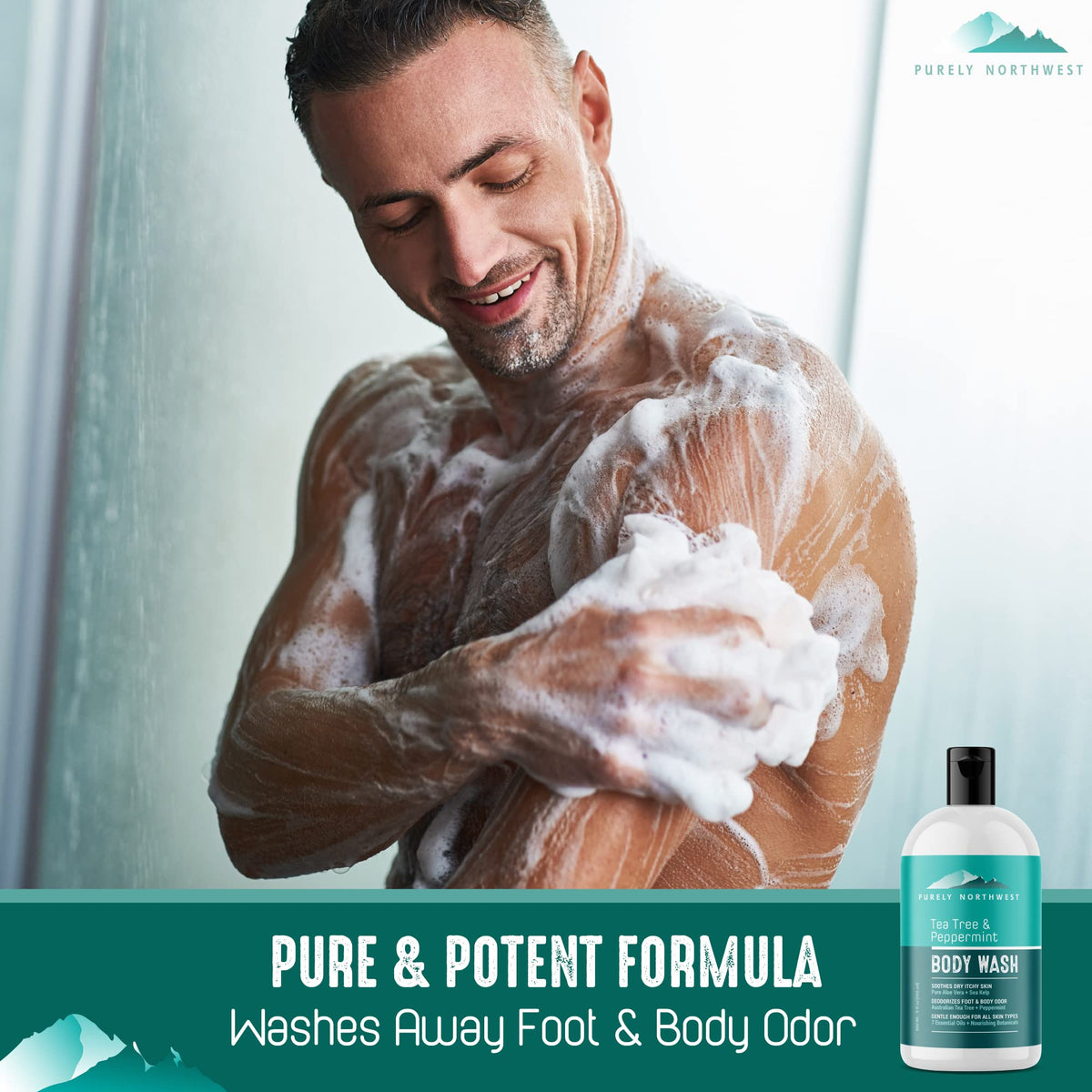 Back view of Purely Northwest Tea Tree Body Wash 290g