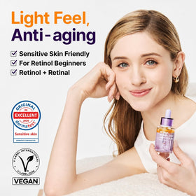 Back view of PURITO Retinol + Retinal Serum packaging