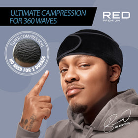 Back view of Red by Kiss Bow Wow X Power Wave Durag showing sleek design