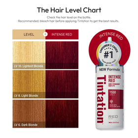 Back view of Red By Kiss Tintation Semi-Permanent Hair Colour Intense Red 5 Fl Oz bottle