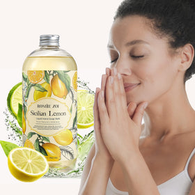 Back view of ROMIIE ZOI Liquid Hand Soap refill bottle
