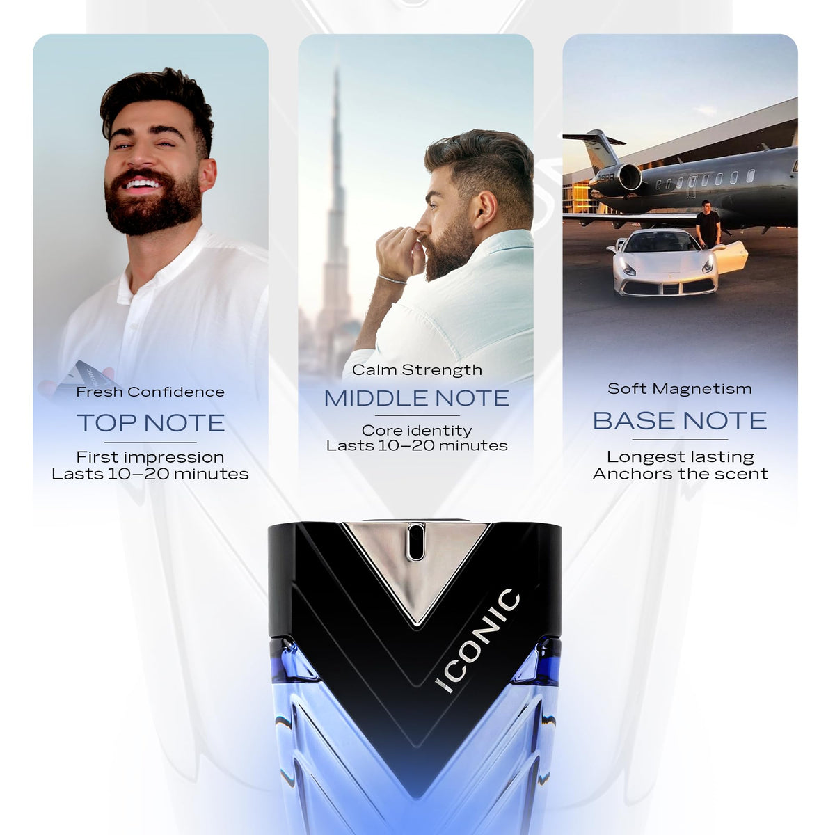 Back view of Sapil Iconic Perfume for Men 100ml bottle