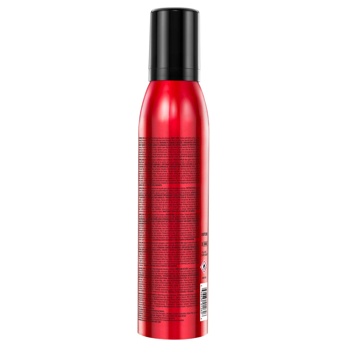 Back view of SexyHair Big Altitude Mousse packaging