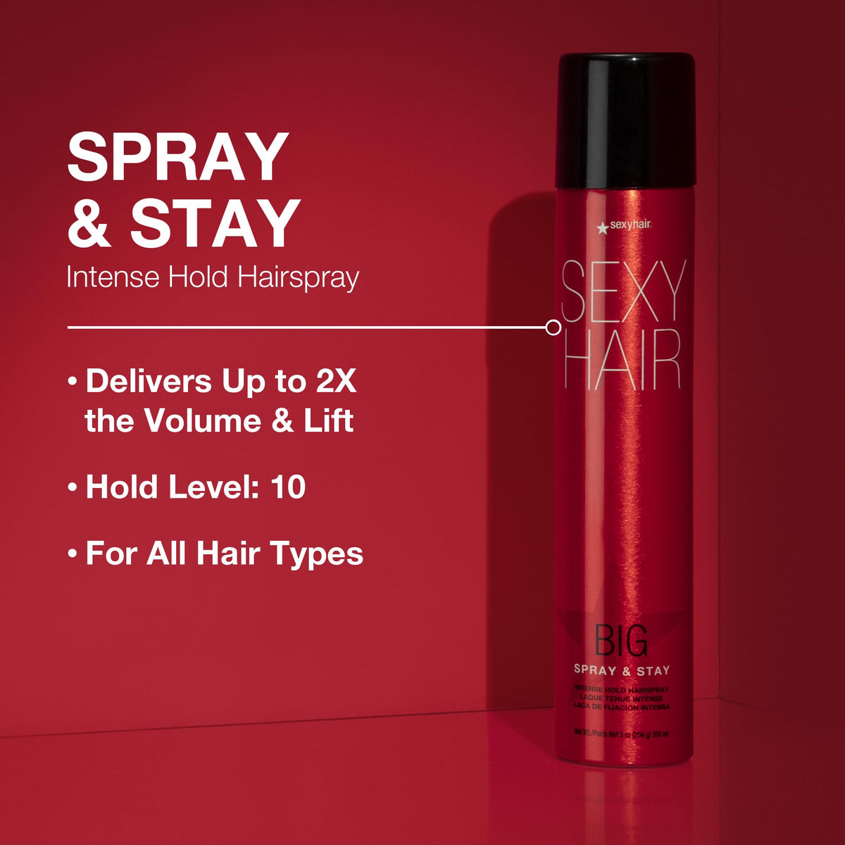 Back view of SexyHair Big Spray & Stay Hairspray 9 Oz