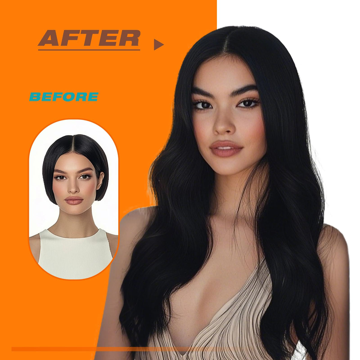Back view of Sunny Hair Black Tape in Hair Extensions