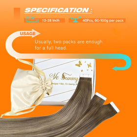 Back view of Sunny Hair Tape in Hair Extensions